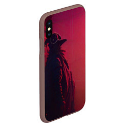 Чехол iPhone XS Max матовый Киберпанк футуристический доктор чумы, цвет: 3D-коричневый — фото 2