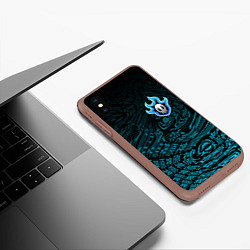 Чехол iPhone XS Max матовый Знак черепа - Блич, цвет: 3D-коричневый — фото 2