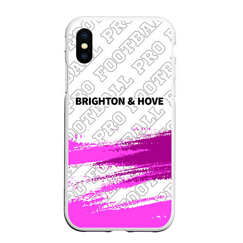 Чехол iPhone XS Max матовый Brighton pro football: символ сверху / 3D-Белый – фото 1