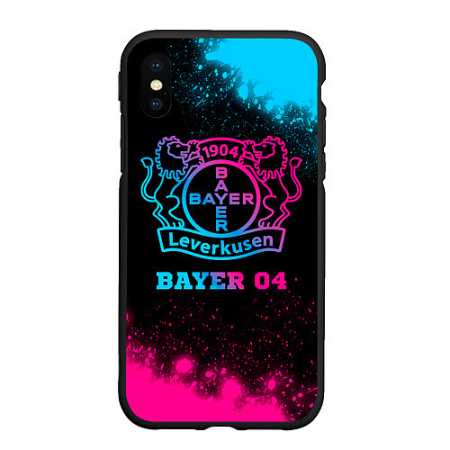 Чехол iPhone XS Max матовый Bayer 04 - neon gradient / 3D-Черный – фото 1