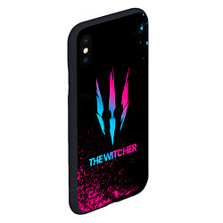 Чехол iPhone XS Max матовый The Witcher - neon gradient, цвет: 3D-черный — фото 2
