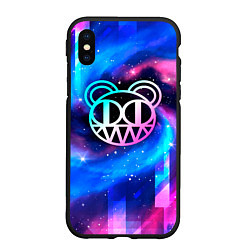 Чехол iPhone XS Max матовый Radiohead неоновый космос