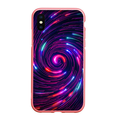 Чехол iPhone XS Max матовый НЕОНОВАЯ ЧЁРНАЯ ДЫРА / 3D-Баблгам – фото 1