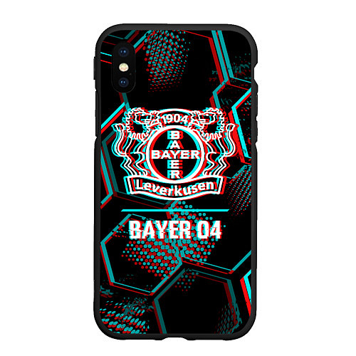 Чехол iPhone XS Max матовый Bayer 04 FC в стиле glitch на темном фоне / 3D-Черный – фото 1