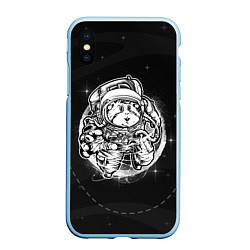 Чехол iPhone XS Max матовый Хомяк в космосе, цвет: 3D-голубой
