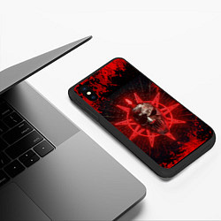 Чехол iPhone XS Max матовый Slipknot red satan star, цвет: 3D-черный — фото 2