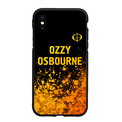 Чехол iPhone XS Max матовый Ozzy Osbourne - gold gradient: символ сверху