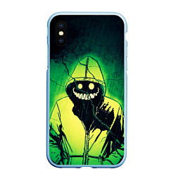 Чехол iPhone XS Max матовый Halloween - призрак в плаще, цвет: 3D-голубой