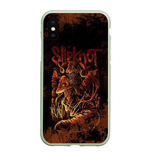 Чехол iPhone XS Max матовый Slipknot Dragon / 3D-Салатовый – фото 1