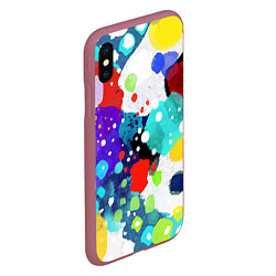 Чехол iPhone XS Max матовый Яркая зима, цвет: 3D-малиновый — фото 2