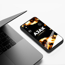 Чехол iPhone XS Max матовый Ajax legendary sport fire, цвет: 3D-черный — фото 2