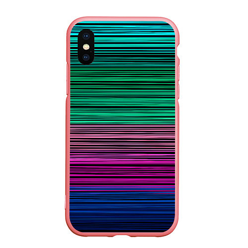 Чехол iPhone XS Max матовый Разноцветные неоновые шелковые нити / 3D-Баблгам – фото 1