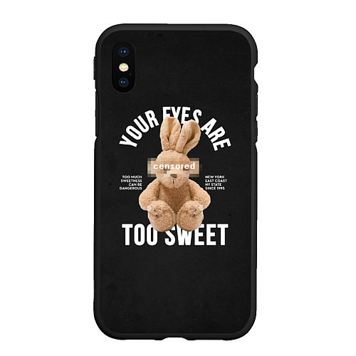 Чехол iPhone XS Max матовый Rabbit too sweet / 3D-Черный – фото 1