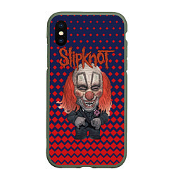 Чехол iPhone XS Max матовый Slipknot clown, цвет: 3D-темно-зеленый