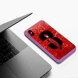 Чехол iPhone XS Max матовый Третий Slipknot, цвет: 3D-фиолетовый — фото 2