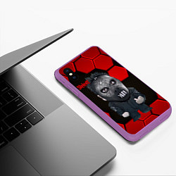 Чехол iPhone XS Max матовый Slipknot объемные плиты, цвет: 3D-фиолетовый — фото 2