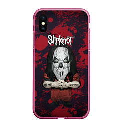 Чехол iPhone XS Max матовый Slipknot dark red, цвет: 3D-малиновый