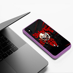 Чехол iPhone XS Max матовый Slipknot bloody, цвет: 3D-фиолетовый — фото 2