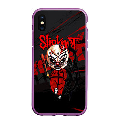 Чехол iPhone XS Max матовый Slipknot bloody, цвет: 3D-фиолетовый