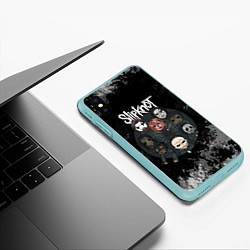 Чехол iPhone XS Max матовый Black slipknot, цвет: 3D-мятный — фото 2