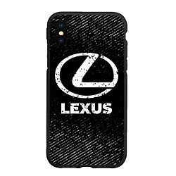 Чехол iPhone XS Max матовый Lexus с потертостями на темном фоне