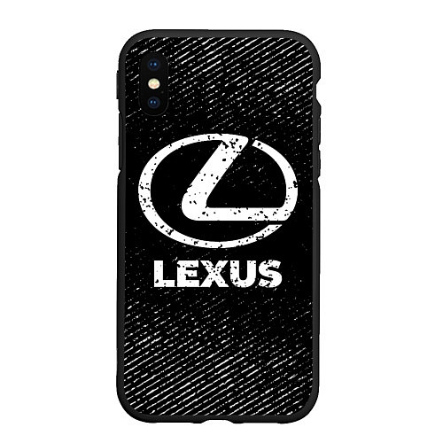 Чехол iPhone XS Max матовый Lexus с потертостями на темном фоне / 3D-Черный – фото 1