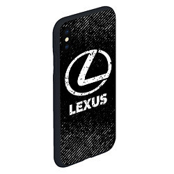 Чехол iPhone XS Max матовый Lexus с потертостями на темном фоне, цвет: 3D-черный — фото 2