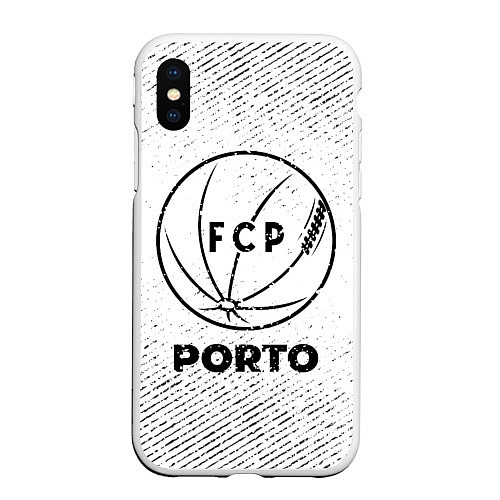 Чехол iPhone XS Max матовый Porto с потертостями на светлом фоне / 3D-Белый – фото 1