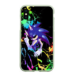 Чехол iPhone XS Max матовый Sonic Exe - Hedgehog - video game, цвет: 3D-салатовый