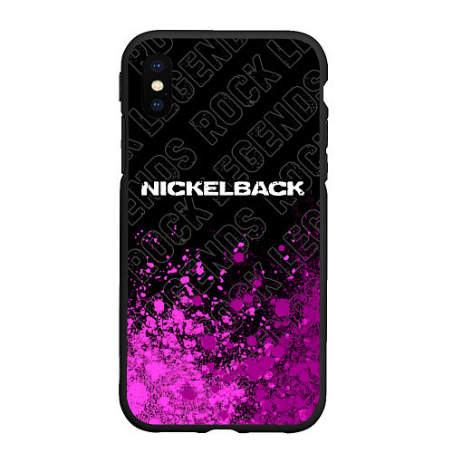 Чехол iPhone XS Max матовый Nickelback rock legends: символ сверху / 3D-Черный – фото 1