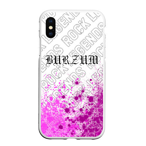 Чехол iPhone XS Max матовый Burzum rock legends: символ сверху / 3D-Белый – фото 1