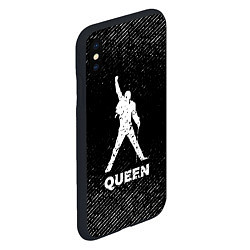 Чехол iPhone XS Max матовый Queen с потертостями на темном фоне, цвет: 3D-черный — фото 2