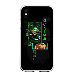 Чехол iPhone XS Max матовый One Piece: Zoro, цвет: 3D-белый