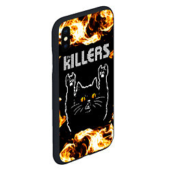 Чехол iPhone XS Max матовый The Killers рок кот и огонь, цвет: 3D-черный — фото 2
