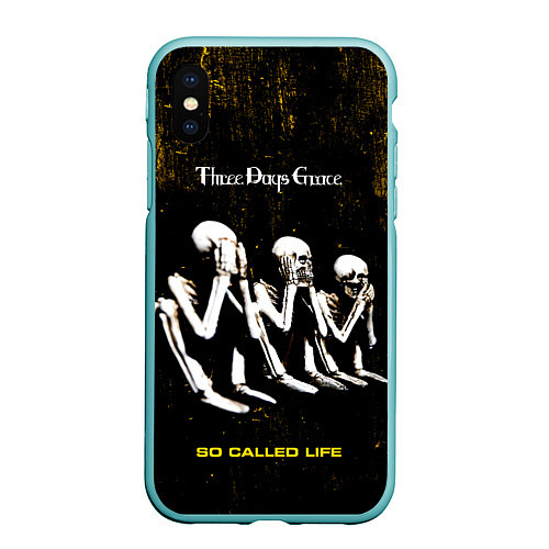 Чехол iPhone XS Max матовый So Called Life - Three Days Grace / 3D-Мятный – фото 1