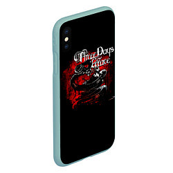 Чехол iPhone XS Max матовый Three Days Grace змея и ворон, цвет: 3D-мятный — фото 2