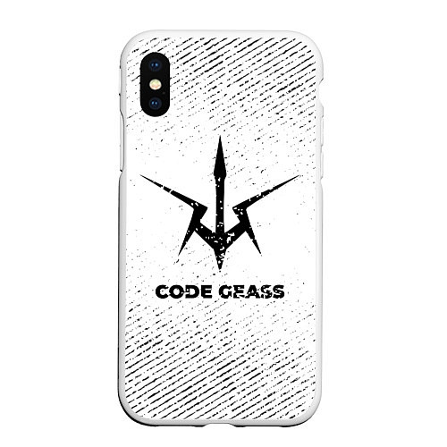 Чехол iPhone XS Max матовый Code Geass с потертостями на светлом фоне / 3D-Белый – фото 1