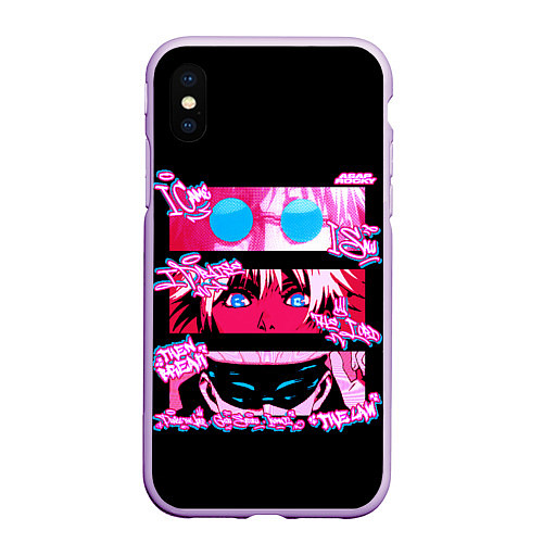 Чехол iPhone XS Max матовый Взгляды Сатору Годжо - Магическая битва / 3D-Сиреневый – фото 1