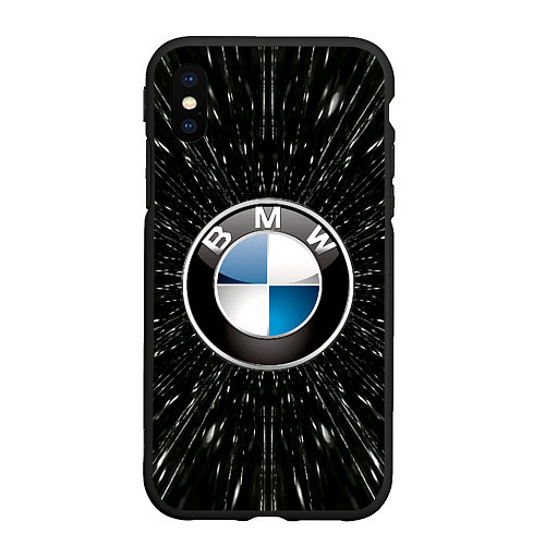 Чехол iPhone XS Max матовый БМВ эмблема, автомобильная тема / 3D-Черный – фото 1