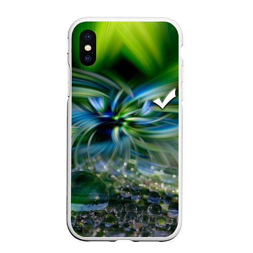 Чехол iPhone XS Max матовый Манитные поля - абстракция / 3D-Белый – фото 1