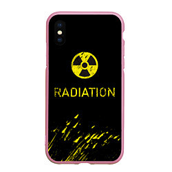 Чехол iPhone XS Max матовый Radiation - радиационная опасность, цвет: 3D-розовый