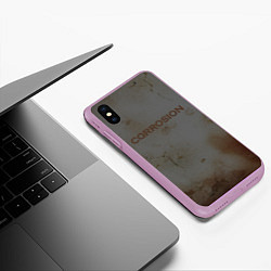 Чехол iPhone XS Max матовый Corrosion - рыжая ржавчина, цвет: 3D-сиреневый — фото 2
