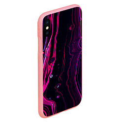 Чехол iPhone XS Max матовый Фиолетовые линии песка во тьме, цвет: 3D-баблгам — фото 2