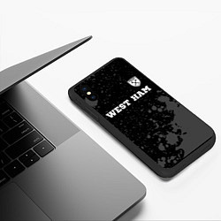 Чехол iPhone XS Max матовый West Ham sport на темном фоне: символ сверху, цвет: 3D-черный — фото 2