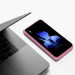 Чехол iPhone XS Max матовый Силуэт Аки Хаякавы, цвет: 3D-малиновый — фото 2