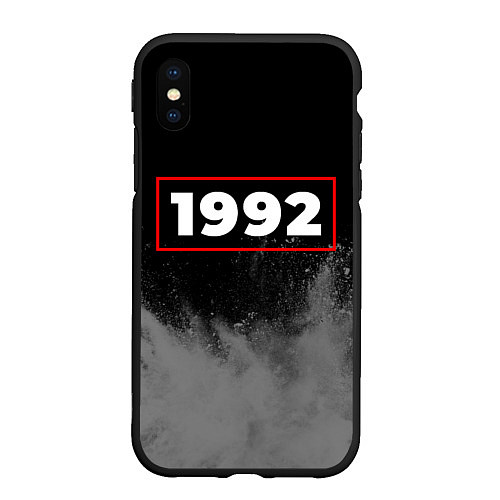 Чехол iPhone XS Max матовый 1992 - в красной рамке на темном / 3D-Черный – фото 1