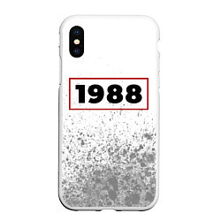 Чехол iPhone XS Max матовый 1988 - в красной рамке на светлом, цвет: 3D-белый