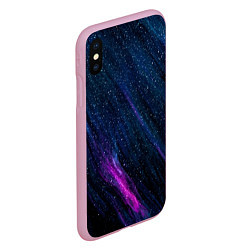 Чехол iPhone XS Max матовый Звёздное абстрактное фиолетовое небо, цвет: 3D-розовый — фото 2