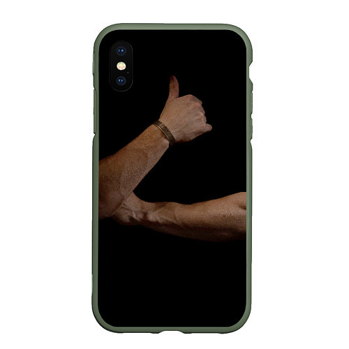 Чехол iPhone XS Max матовый Руки в темноте / 3D-Темно-зеленый – фото 1
