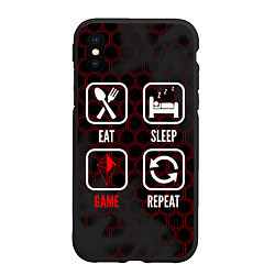 Чехол iPhone XS Max матовый Eat, sleep, No Mans Sky, repeat